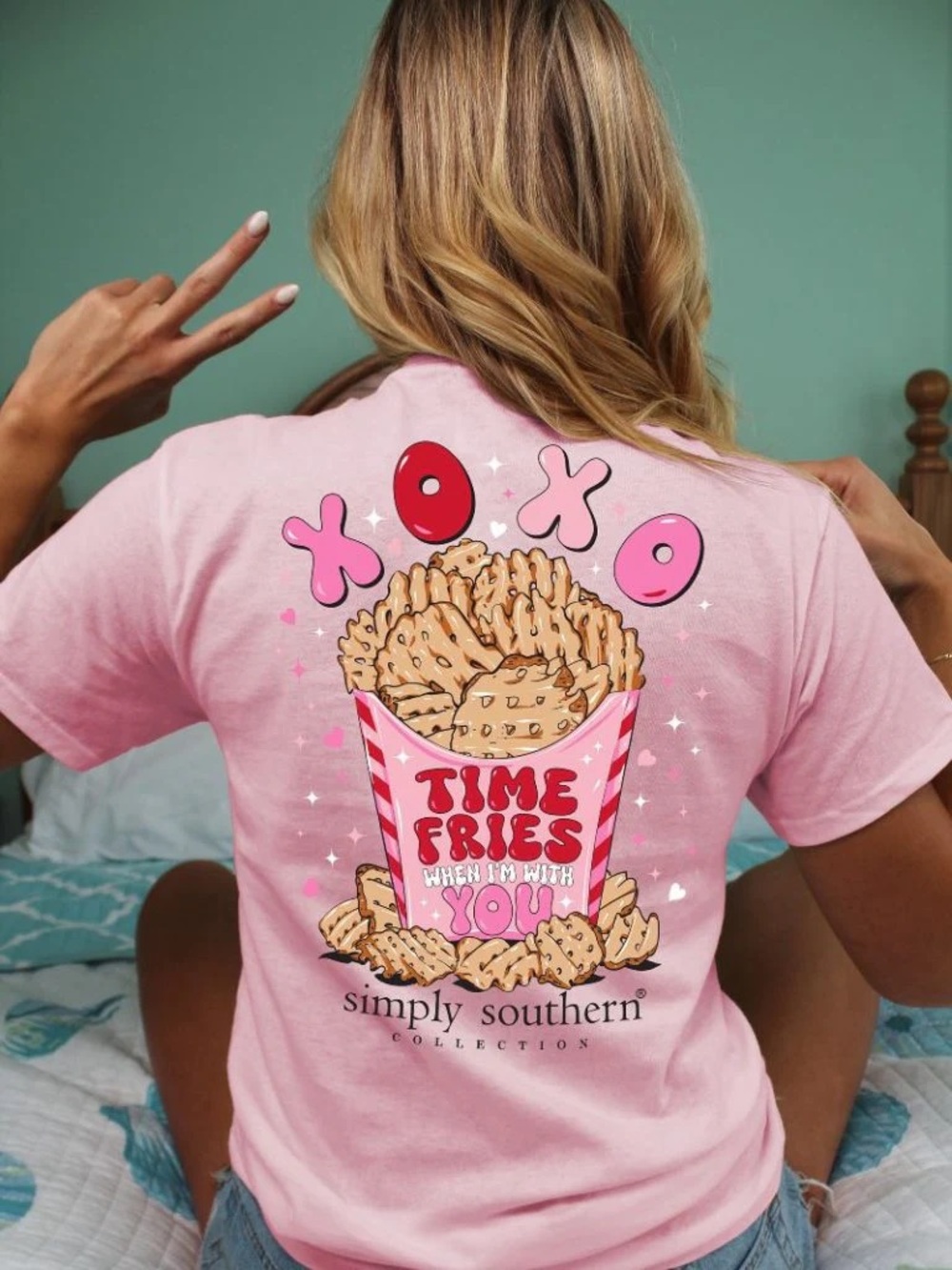 Simply Southern Pink 'Time Fries When I'm With You' Graphic Tee S
